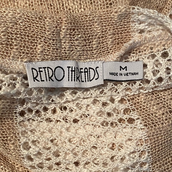 Retro Threads tan and cream cardigan M 136 - Picture 5 of 5